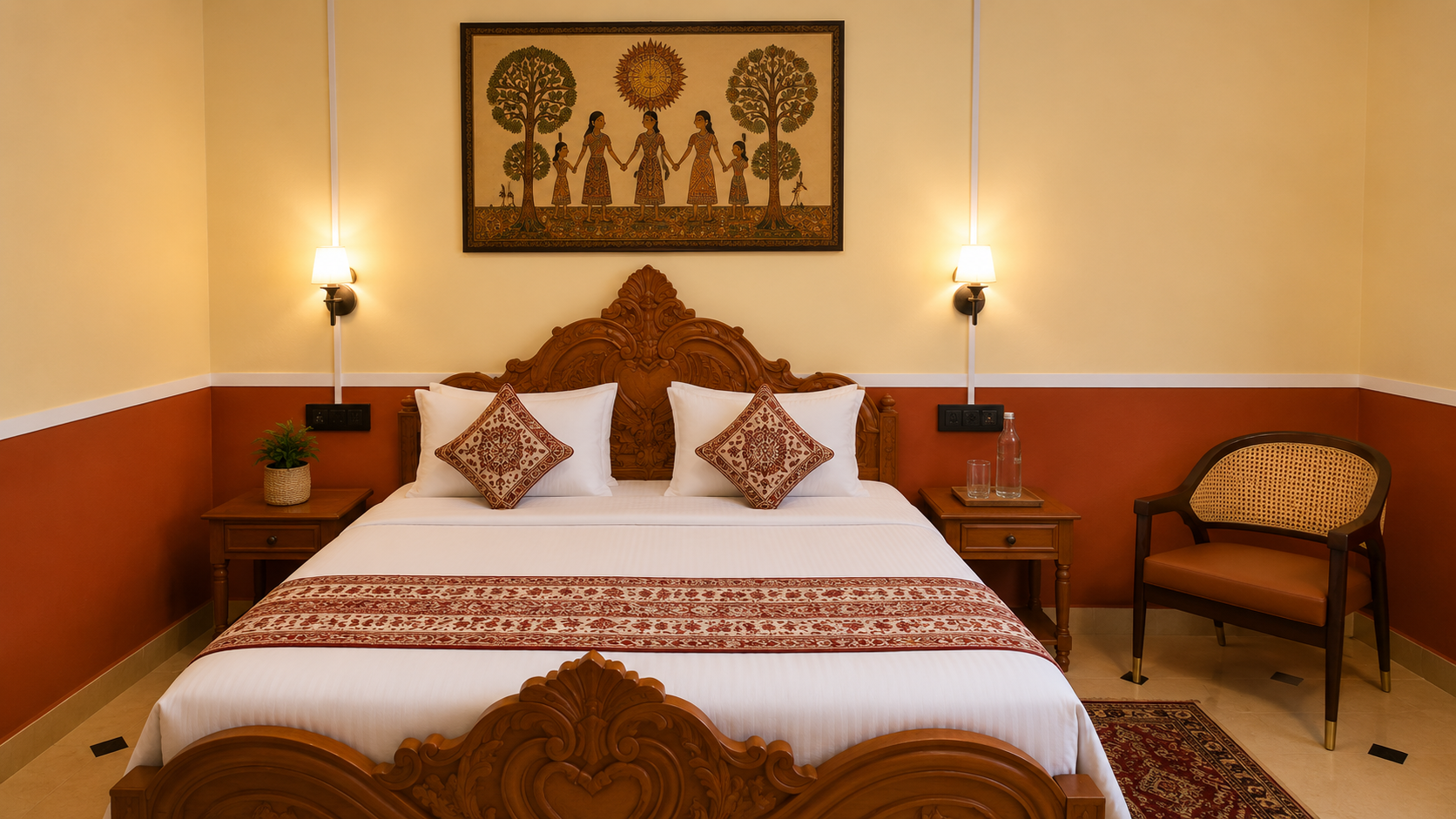 Master Bed & Traditional Tribal Art